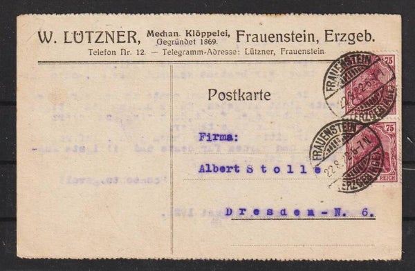 MiNr. 197 MeF auf Postkarte im Fernverkehr  (b423)