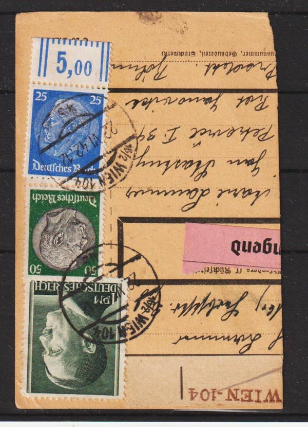 MiNr. 522 OR auf Paketkarte  (b424)