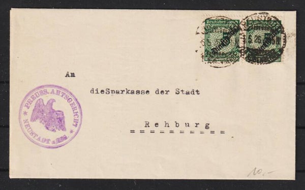 MiNr. D 100 auf Brief Preuss. Amtsgericht Neustadt  (b424)