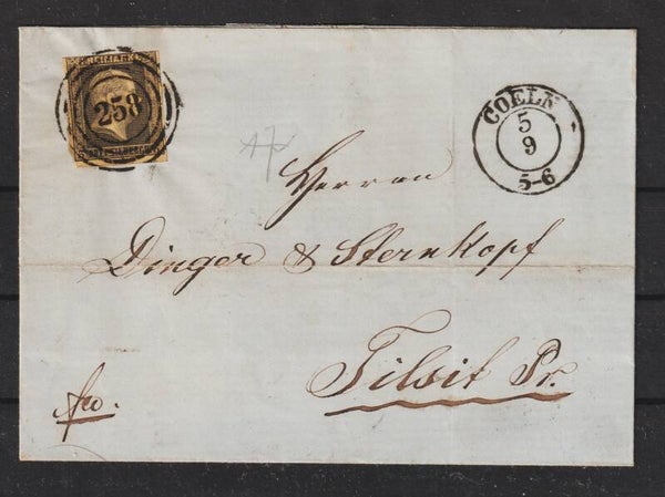 Preussen Brief von Cöln 258 nach Tilsit (b426)
