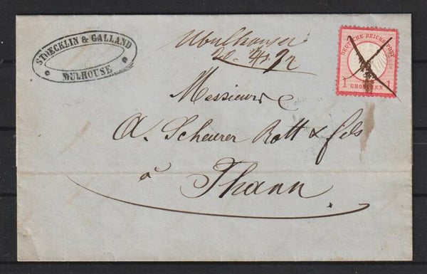 MiNr. 4 auf Brief, von Mulhouse nach Tann  (b435)