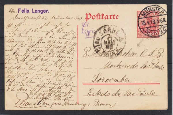 Ganzsachen Karte P 91 nach Brasilien (b444)