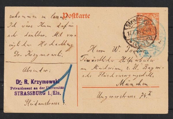 Ganzsache P 110  STRASSBURG i. ELS. (b452)