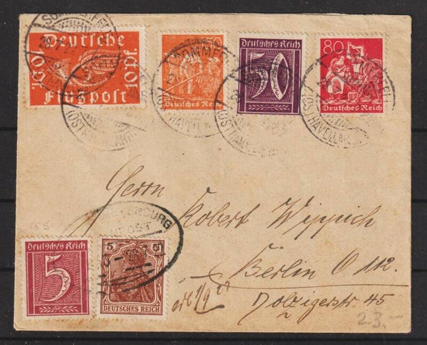 MiNr. 111 in Mischfrankatur portogerechter Brief  (b465)