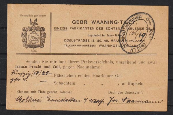 Privat-Postkarte Fabrikanten des Echten Haarlemer Oels  (b468)