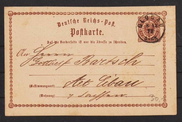 Ganzsachen Karte P 1,  K1 GLOGAU   (b471)