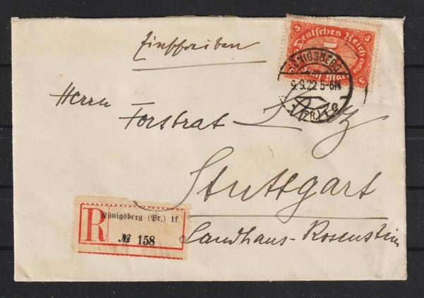 MiNr. 194 portogerechte Einzelfrankatur auf R-Brief (b472)