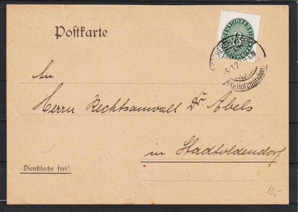 MiNr. D 116 EF, Postkarte mit Zudruck  (b474)
