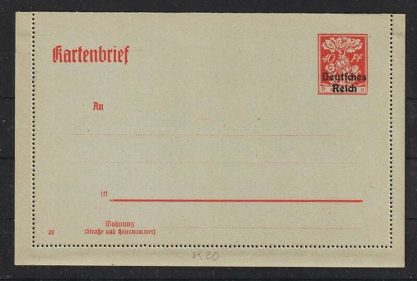 Kartenbrief K 20 ungebraucht  (b478)