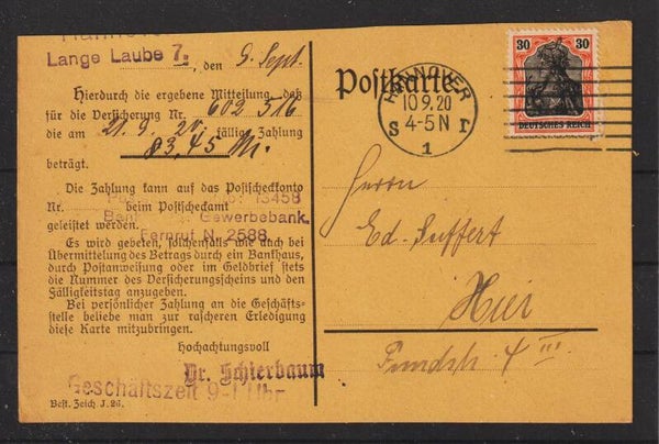 MiNr. 89 auf Postkarte mit Zudruck  (b484)