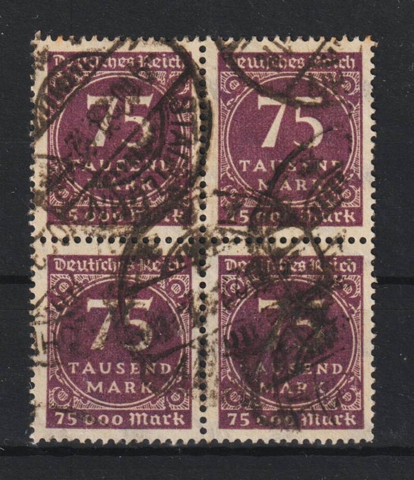 MiNr. 276 Viererblock gestempelt, geprüft (b491)