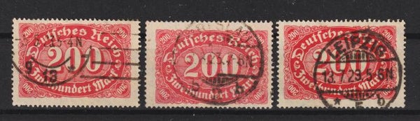MiNr. 248 a, b, c echt gestempelt, geprüft  (b493)