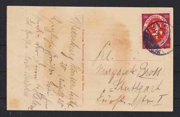 MiNr. 110 a EF auf Ansichtskarte, geprüft (b500)