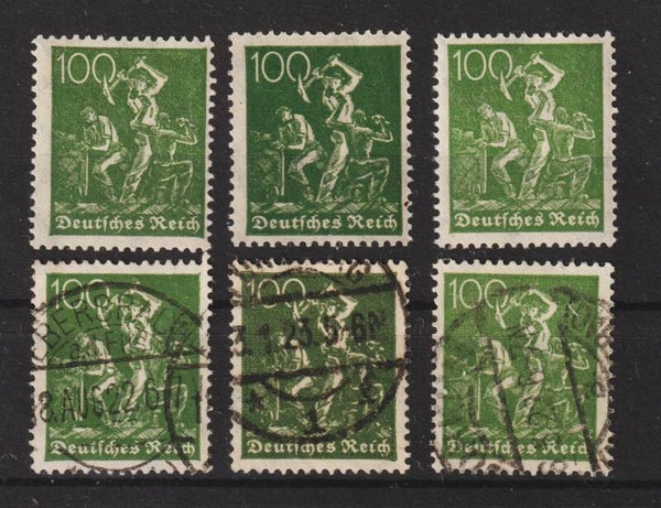MiNr. 187 a, b,c postfrisch + gestempelt, geprüft  (b503)