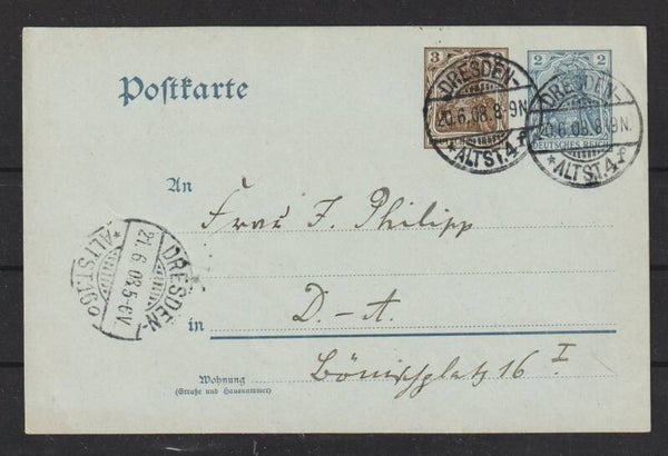 Ganzsache P 70  DRESDEN ALTST.4f und 16o  (b514)