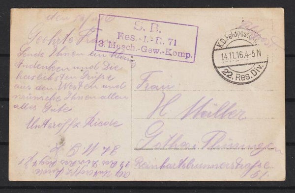 Feldpost Karte von der Westfront (b529)