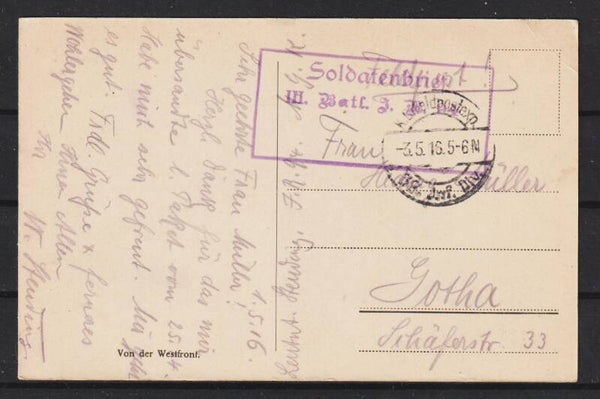 Feldpost Karte von der Westfront (b530)