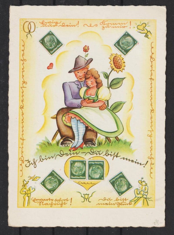 Propaganda Karte, Briefmarken (b536)