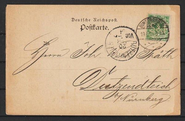 MiNr. 39 Postkarte mit Zudruck, Firmenlochung S&F  (b542)
