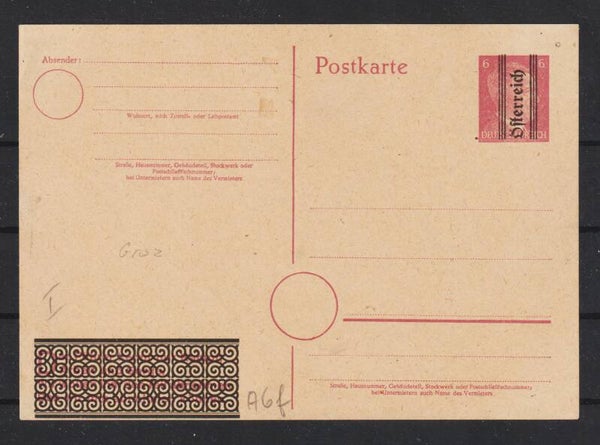 Ganzsachenkarte P 314 ungebraucht, "Grazer" Aufdruck !, geprüft  (b553)