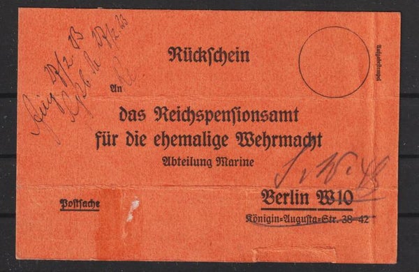 Rückschein, Postablieferungsschein 27.2.23  (b569)
