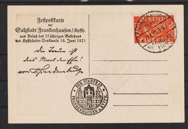 Flugpost, Kyffhäuser Flug auf Künstler Festpostkarte   (b571)