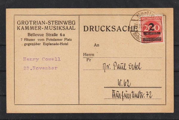 MiNr. 309 EF, auf PK, 31.10.23 ! mit priv. Zudruck  (b574)