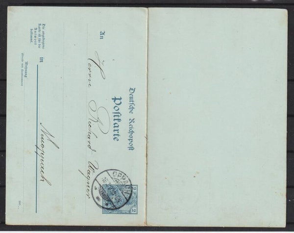 Ganzsachen Postkarte P 46 b  OPPACH (b596)