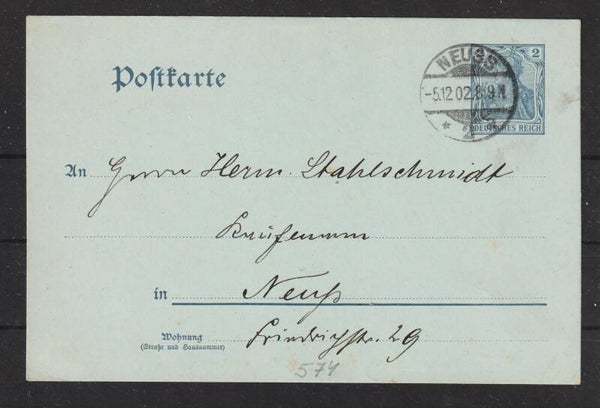 Ganzsachen Postkarte P 57 Y  NEUSS (b596)