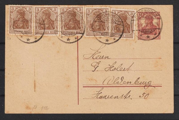 Ganzsache P 116 mit ZuF,  OLDENBROK 5.8.20   (b603)