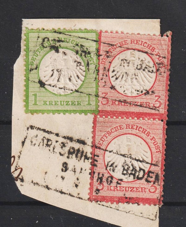 MiNr. 7 + Paar Nr. 9 auf Briefstück  (b610)