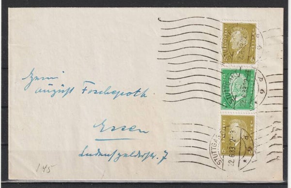 MiNr. S 45 auf Brief, Rückseite Vignette  (b617)