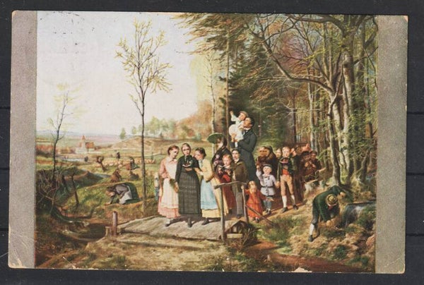 MiNr. 86 I Künstlerkarte des Volkskunstbundes 4/121 nach New York (b619)