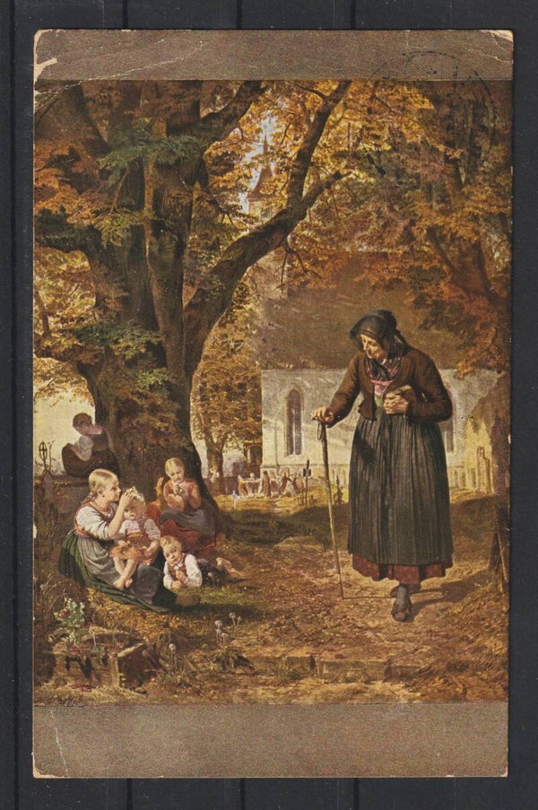 MiNr. 86 I Künstlerkarte des Volkskunstbundes 4/122 nach New York (b619)