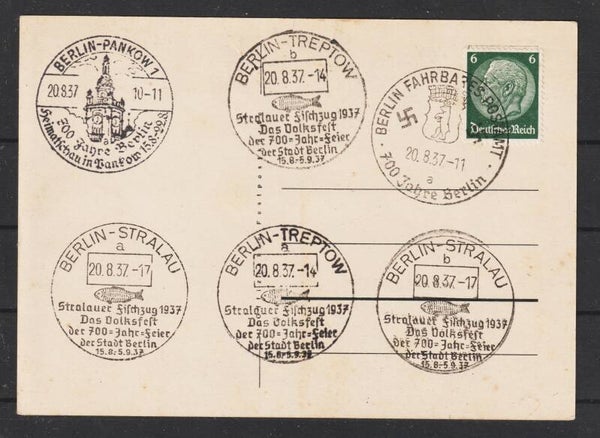 Propaganda Karte  "700 Jahre Berlin" verschie. Sonderstempel  (b648)