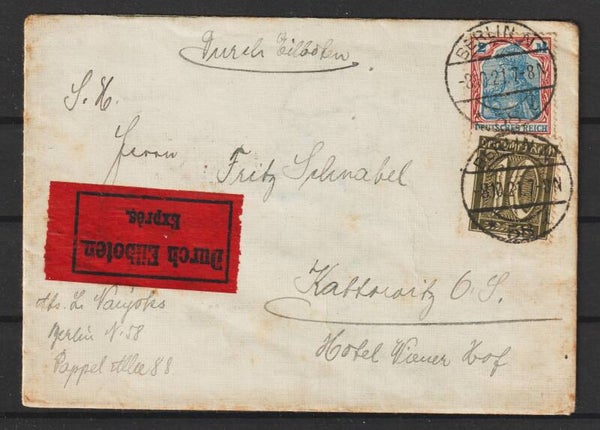 Durch Eilboten Express Brief 8.10.21 (b664)