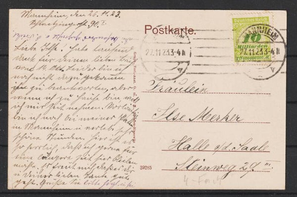 MiNr. 328 portogerechte Einzelfrankatur  27.11.23  (b667)