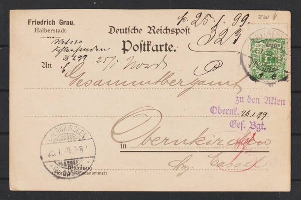MiNr. 39 Zwischenstegfeld, Firmen-Lochung, 25.1.1899  (b667)