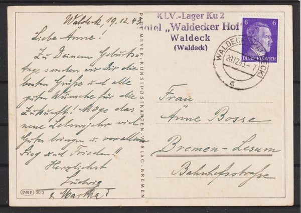 MiNr. 785 EF vom 20.12.43  Langstempel !  (b694)