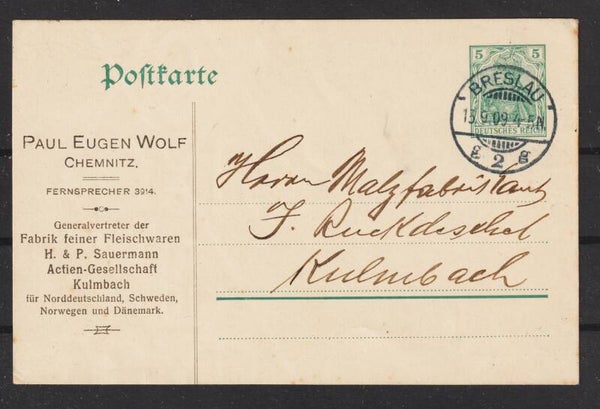 Ganzsachen Postkarte PP 27 P.E.Wolf Chemnitz  (b706)