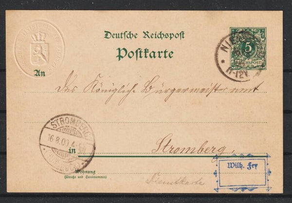 Ganzsache Karte PP 9  Finanzministerium (b718)