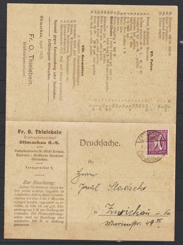 MiNr. 183 Drucksachen Klappkarte (b716)