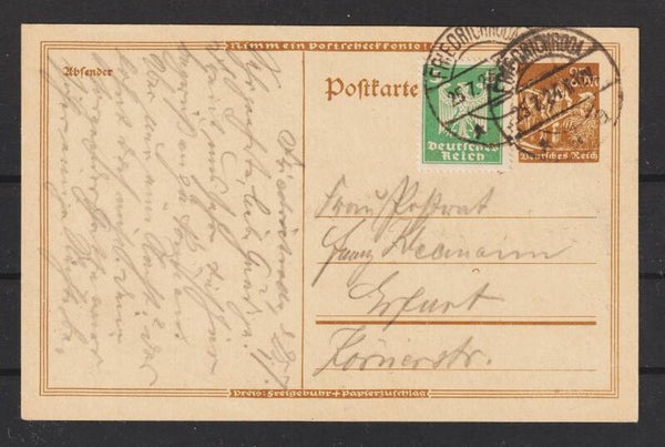 nicht verausgabte GA Karte P I "Schnitter" ZuF 355 vom 25.7.24 (b723)