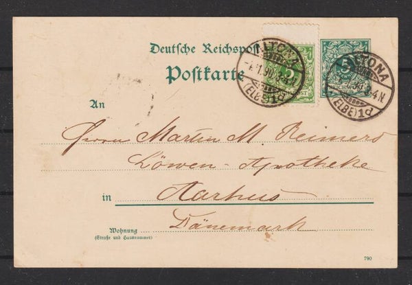 Ganzsachen Karte P 20 + MiNr. 46 m. ZS,  ALTONA 4.1.90  (b732)