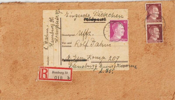 MiNr. 795, 789 (2x) auf R-Päckchen