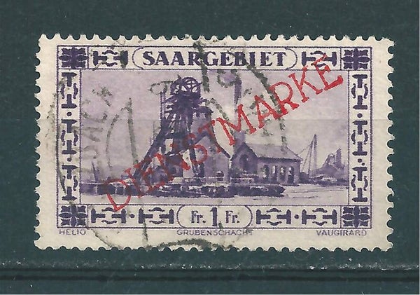 Saar MiNr. D 20 gestempelt, Plattenfehler III