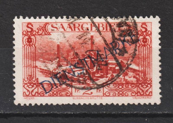 Saar MiNr. D 21 gestempelt, Plattenfehler XI