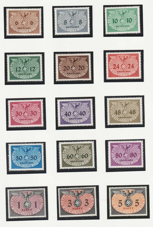 Generalgouvernement MiNr. Mi D 1-15 postfrisch **