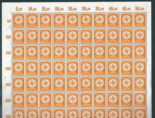 MiNr. D 143 postfrischer ** Bogen