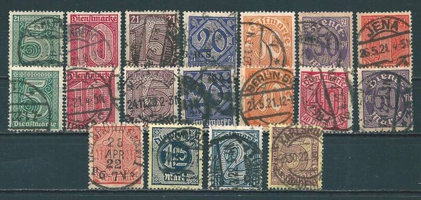 MiNr. D 16-22 + D 23-33 gestempelt